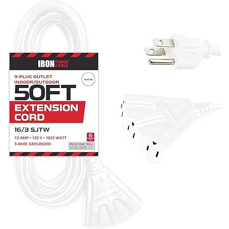 Black Friday - 60% OFF 10 Ft White Extension Cord - 16/3 Durable Electrical Cable