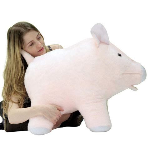Product Deal American Made Giant Stuffed Pink Pig Jumbo 27 inches 69 cm Soft Made in The USA