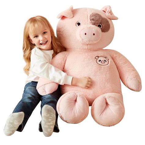 Product Deal American Made Giant Stuffed Pink Pig Jumbo 27 inches 69 cm Soft Made in The USA