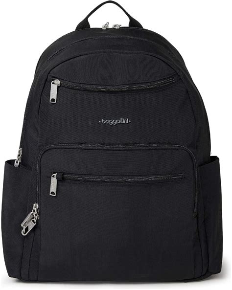 Baggallini womens All Over Laptop Backpack, Black/Sand, One Size US