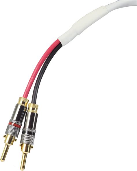 Blue Jeans Cable Ten White Speaker Cable, with Welded Terminations (Single Cable - for one Speaker), Assembled in USA (50 Foot, Bananas to Bananas)