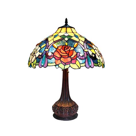 Chloe CH15047RF18-TL2 Erin Tiffany-Style Roses Table Lamp with 18" Shade