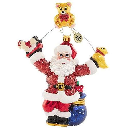 One-Day Sale: Up to 50% Off Christopher Radko Hand-Crafted European Glass Christmas Decorative Figural Ornament, Santa's Shiny Brite Collection!