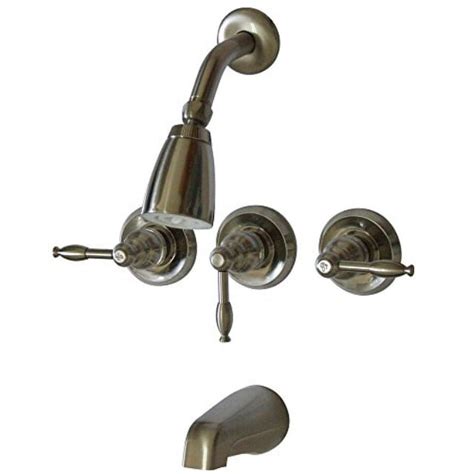 Elements of Design Magellan EB238KL Three Handle Tub and Shower Faucet, Brushed Nickel