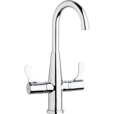 ☑ Elkay LKD2223C Deck Mount Faucet with Gooseneck Spout and Twin Lever Handles