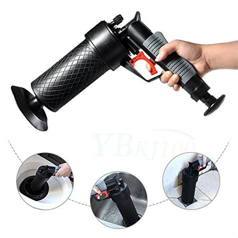 Fdit Drain Blaster Air Power High Pressure Drain Opener for Toilet Washbasin (Black-More Powerful with Gloves)