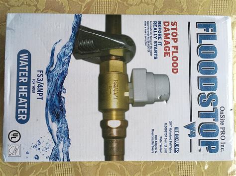 FloodStop Water Heater Auto-Shutoff Valve, FS3/4NPT, V4 Controller, Water Damage Prevention