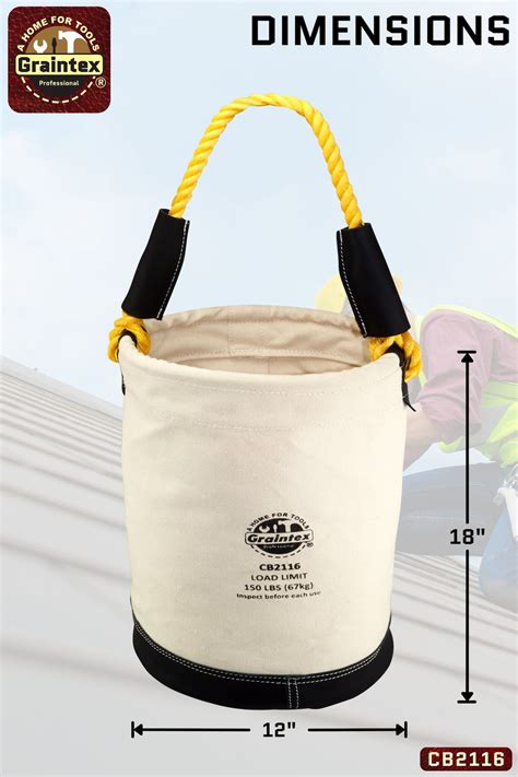 Best Deal 🛒 Graintex CB2116 Utility Canvas Bucket Leather Bottom