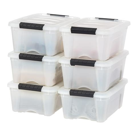 IRIS 12 Quart Stack & Pull Box, 6 Pack