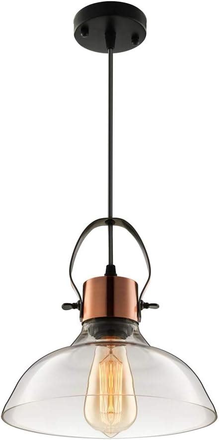 Industrial Edison Vintage Glass Pendant Lighting-LITFAD Classic Dome Ceiling Light Chandelier Mounted Light Fixtures Copper Finish for Dining Room Foyer Living Room Cafe Bar