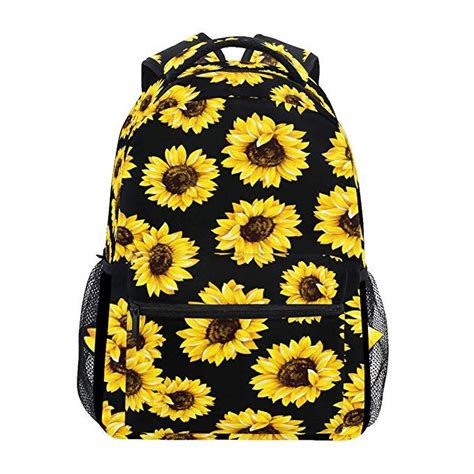 New Arrivals Kcldeci Sunflower School backpack Teen Girls Women Kids School Bags Bookbag Fits 14 Inch Laptop Bag