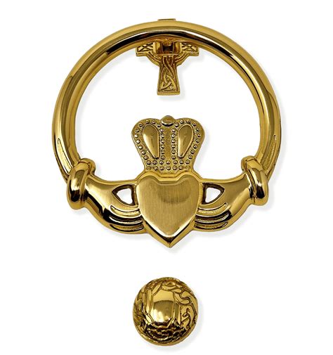 Authentic Crazy Deals Large Claddagh Brass Door Knocker Cross Back