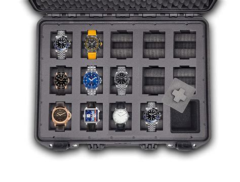 MC-CASES® Watch Travel Case for up to 14 Watches - Waterproof - Dustproof - lockable - Made in Germany