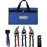 MIDWEST BUILDING Tool Kit - 5 Piece Set Includes Aviation Snips with Scratch Awl & Bag - MWT-BULDKIT01