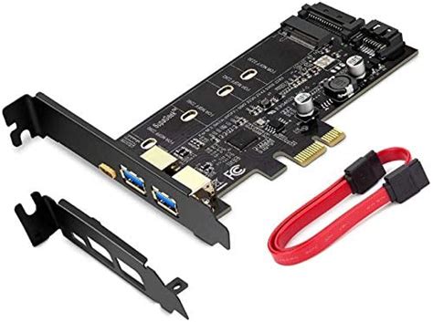 Greatest Product MZHOU PCI-E to USB 3.0 PCI Express Card incl.1 USB C and 2 USB A Ports,Adding M.2 NVME SATA III SSD Devices to a PC or Motherboard Using M.2 NVME to PCIe 3.0 Adapter Card with Low Profile Bracket