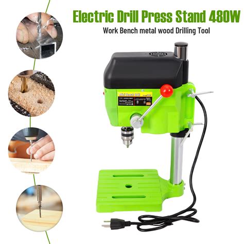 Mini Electric Bench Drill Press Stand Compact Portable Workbench Metal Drilling Repair Tool Expanding Drilling Machine 480W DIY Tool (USA Stock)