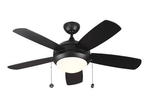 Super Sale Monte Carlo 5DIC44BKD-V1 Discus Classic II 44" Ceiling Fan with LED Light and Pull Chain, 5 Blades, Matte Black