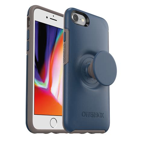 Otter + Pop for iPhone 7+ and 8+: OtterBox Symmetry Series Case with PopSockets Swappable PopTop - Black and Compass