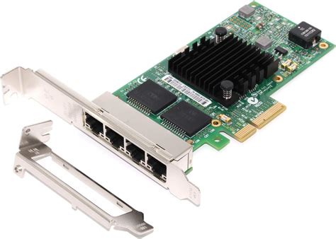 Padarsey Gigabit Network Card (NIC) - I350-T4 E1G44HT Compatible for 82580, PCI Express Network Adapter, 10/100/1000Mbps Quad RJ45 Ports, PCI-E 2.0 X4 for Server