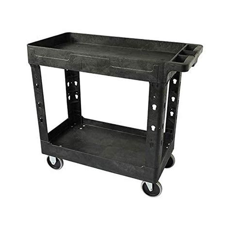 Pake Handling Tools - Plastic Utility Cart - Versatile and Heavy Duty Rolling Cart with Wheels - 500 lbs Capacity, 34.5 x 16.7”