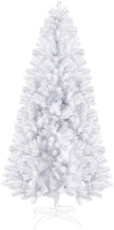 Prextex 6 Feet White Christmas Tree - 1200 Tips, Premium Hinged Artificial Spruce Snowy Solid White Christmas Tree, Lightweight and Easy to Assemble with Christmas Tree Metal Stand