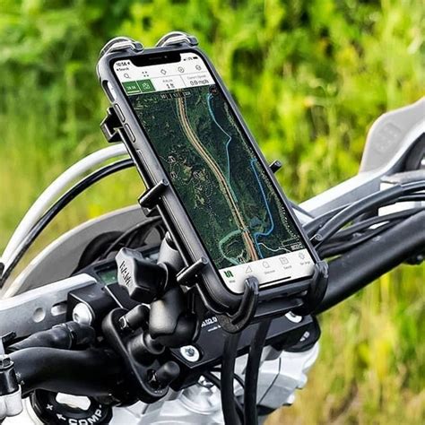 RAM Mounts Quick-Grip Phone Mount with Handlebar U-Bolt Base RAM-B-149Z-A-PD3U with Short Arm for Motorcycle, ATV/UTV, Bike
