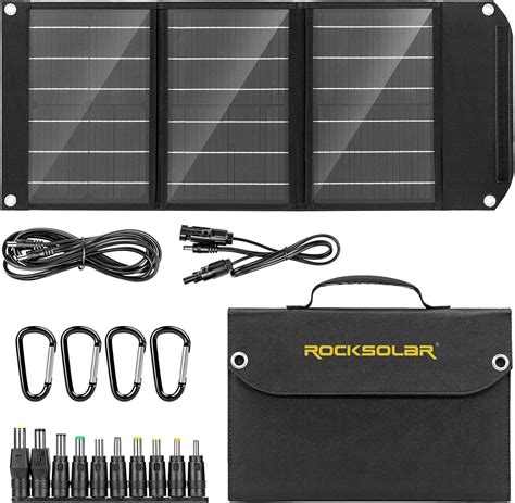 New Product ROCKSOLAR 30 Watt Foldable Solar Panel Kit - Monocrystalline Cell Solar Battery Charger with Multiple 12V DC/USB/USB C PD Outlets - IPX4 Water Resistant Portable Starter Kit for Home, RV, Camping