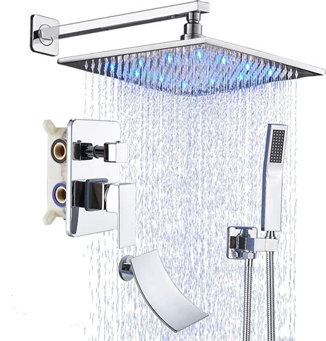 Up To 40% OFF Saeuwtowy Shower System Wall Mounted Bathroom Set Shower Faucet Set with 12 Inch Rainfall Shower Head Single Function Rain Mixer Shower Combo Trim Kit with Rough-in Valve Oil Rubbed Bronze