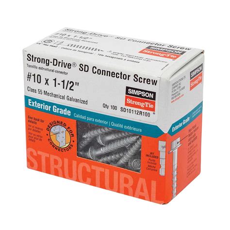 Simpson Strong-Tie SD10112R100 #10 x 1-1/2" Structural Screw 100ct