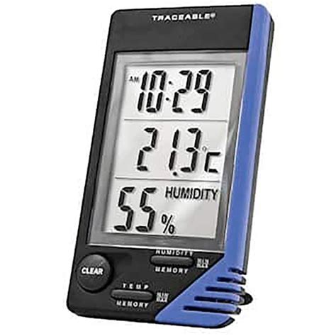 TRACEABLE - AO-90080-06 Traceable Thermometer with Clock, Humidity Monitor, and Calibration