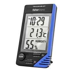 TRACEABLE - AO-90080-06 Traceable Thermometer with Clock, Humidity Monitor, and Calibration