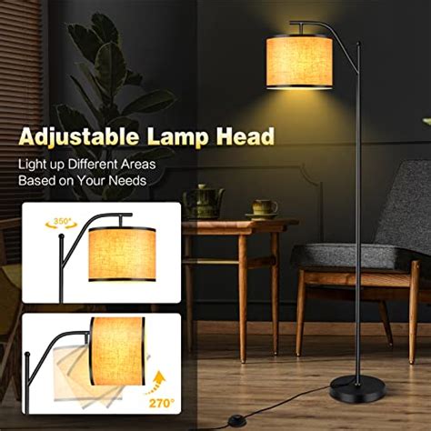 Tangkula Floor Lamp for Living Room, Mid Century Tall Pole Lamp with Arc Hanging Shade, Foot Switch & Metal Base, Indoor Reading Standing Light for Living Room Bedroom Office, LED Bulb Not Included
