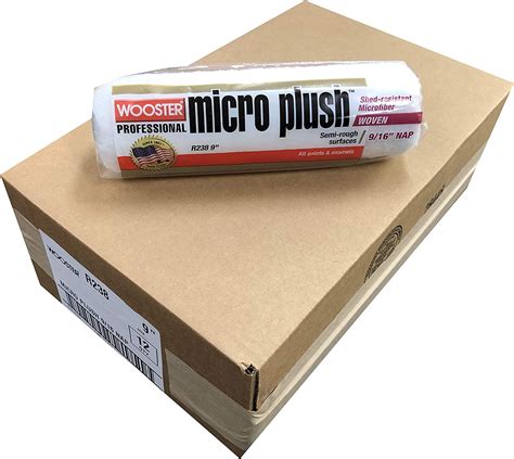 Wooster Brush R238 9 inch Micro Plush 9/16 inch Nap Paint Roller Cover - Pack of 12