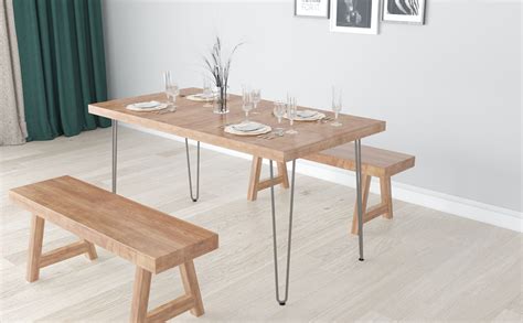 ZEKOO 4 PCS 28" Hairpin Legs - Industrial Heavy Duty Table Legs Metal Furniture Legs -for Easily DIY Home Project (Grey 28 inches 3-Rod)