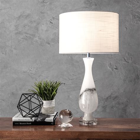 nuLOOM Dayton 30" Glass Marbleized Table Lamp